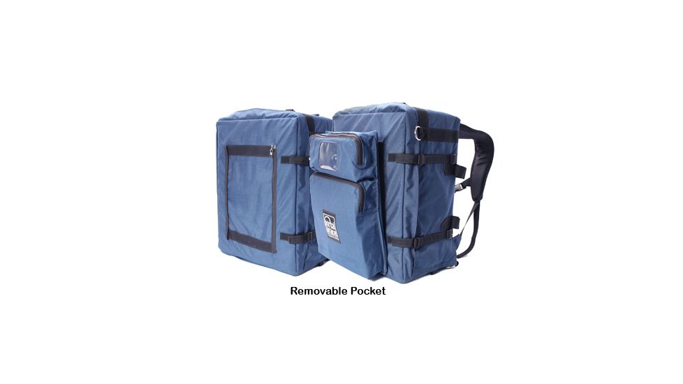 PortaBrace BK-3BLC Large Modular Pro Video Camera Backpack with Standard Straps and 2-Pocket Module - Blue