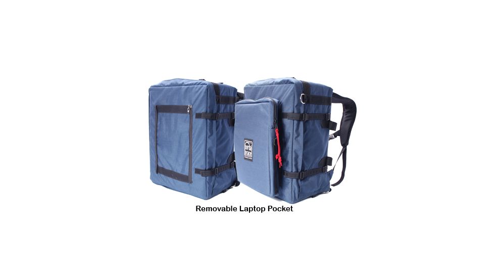 PortaBrace BK-3LCL Backpack Camera Case, Large, with Laptop Pocket Module - Blue