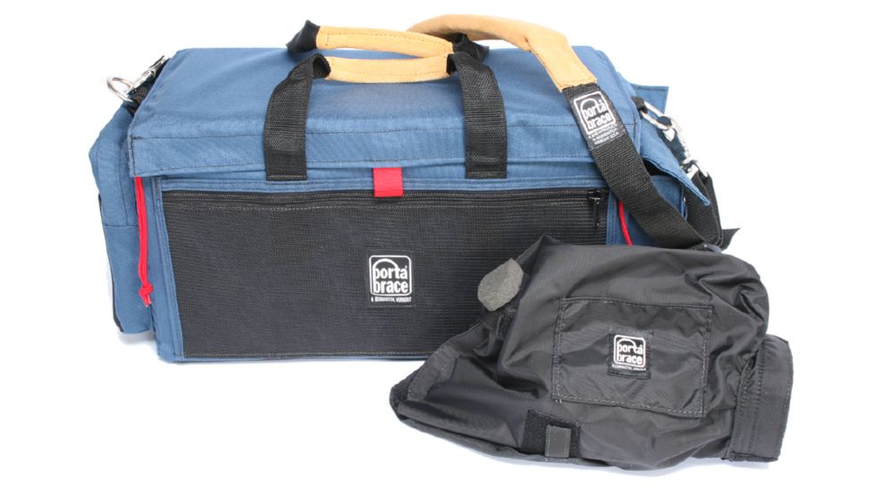 Porta-Brace DVO-1U/QS-M3 DV Organizer Case - Small, Blue with QS-M3 Quick Slick rain cover