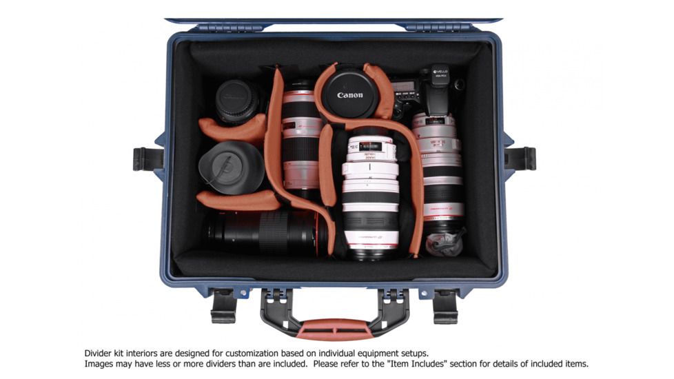 PortaBrace PB-2650DK Superlite Hard Case with Divider Kit (Blue)