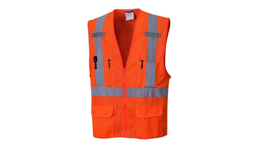 Portwest Atlanta Hi-Vis Mesh Vest, Orange, 4XL, US370ORR4XL