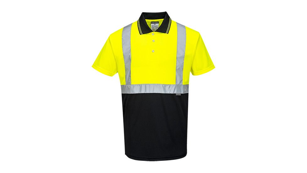 Portwest Hi-Vis 2-Tone Polo Shirt, Yellow/Black, 4XL, S479YBR4XL