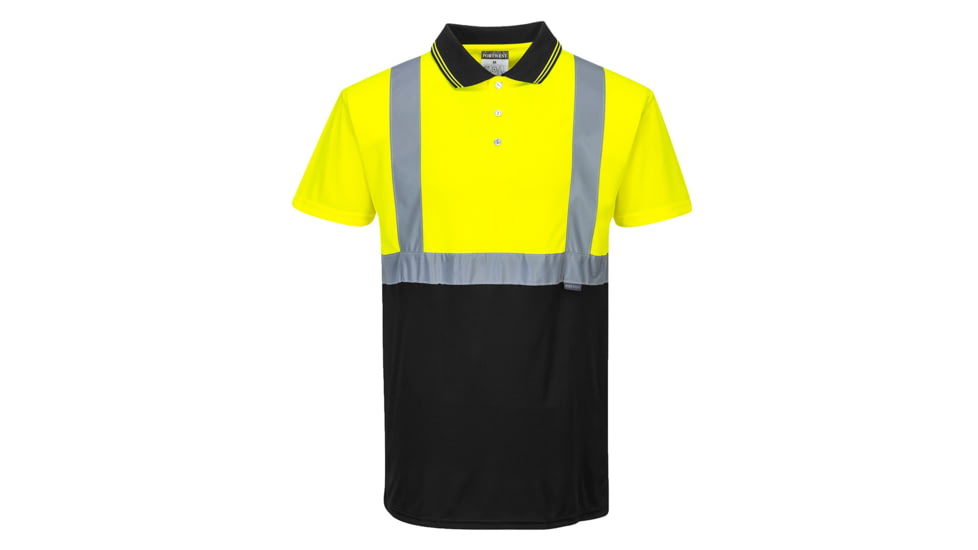 Portwest Hi-Vis 2-Tone Polo Shirt, Yellow/Black, 5XL, S479YBR5XL