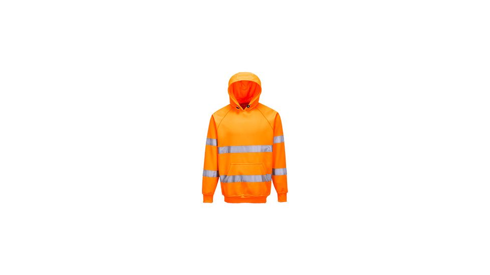 Portwest Hi-Vis Hooded Sweatshirt, Orange, 2XL, B304ORRXXL