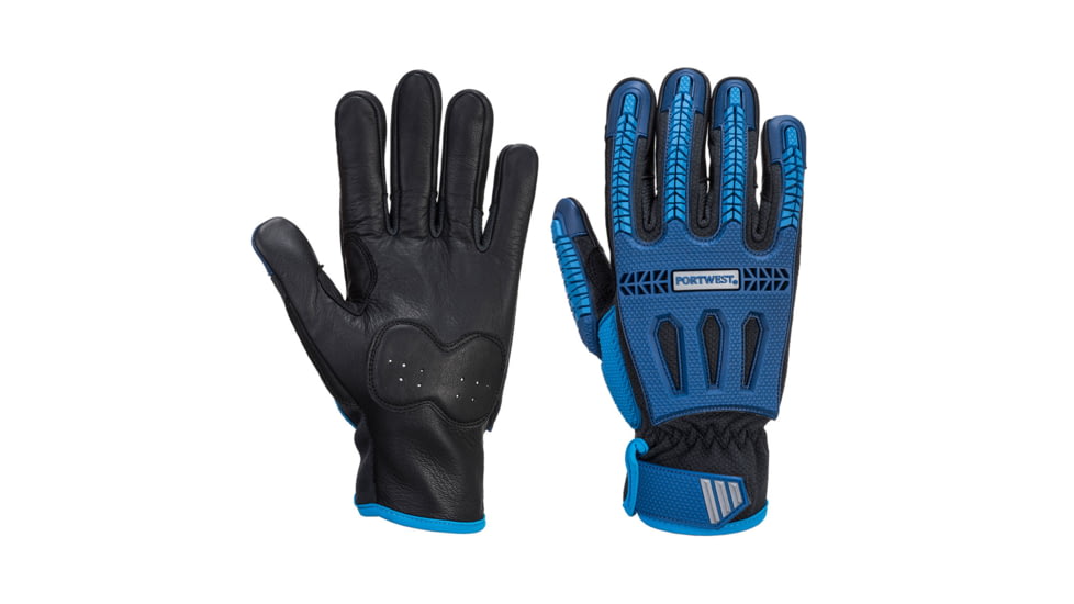 Portwest Impact Cut Glove VHR, Blue/Black, Medium, A761B8RM