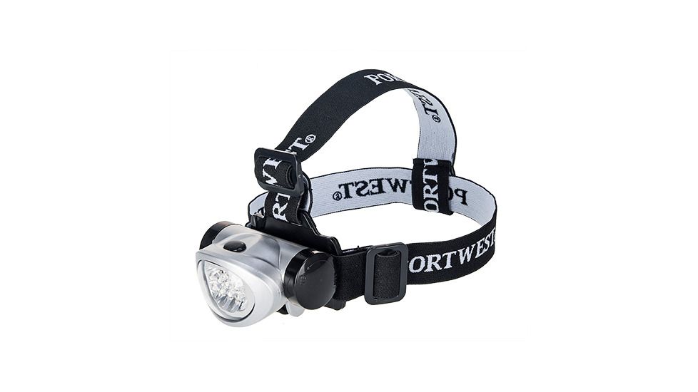 Portwest LED Head Light, 8 LED, 40 Lumens, Silver, PA50SIR