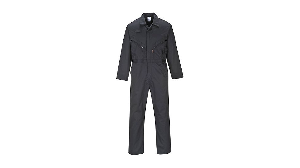 Portwest Liverpool Zipper Coverall, Black, 3XL, C813BKRXXXL