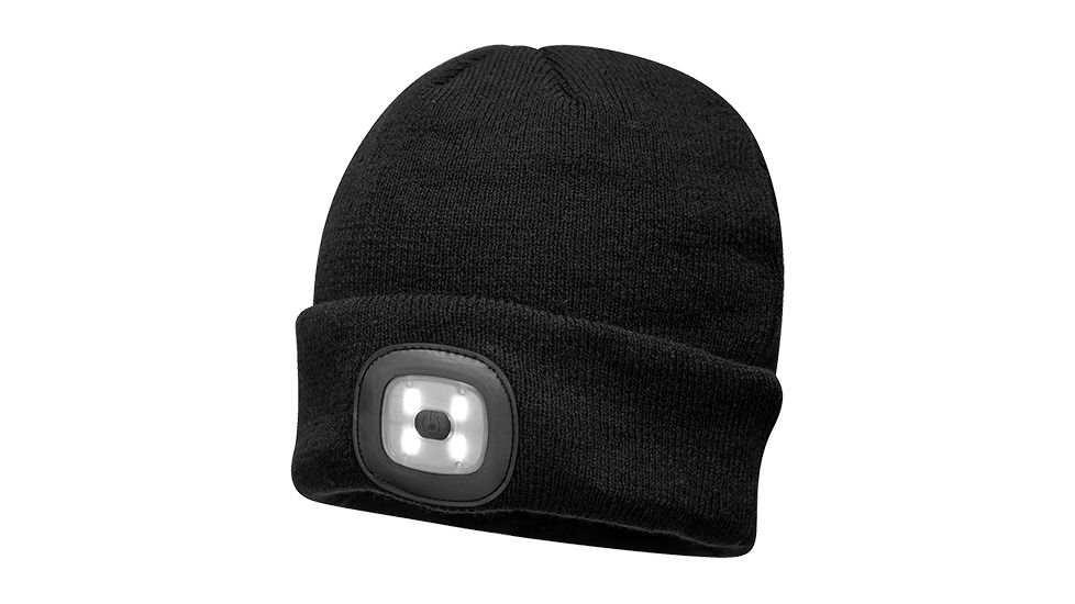 Portwest Rechargeable LED Beanie, Black, B029BKR