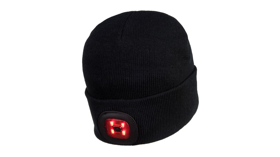 Portwest Rechargeable Twin LED Beanie, Black, One Size, B028BKR
