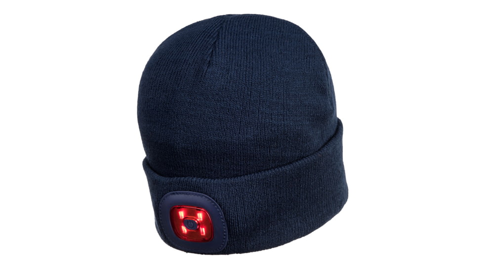 Portwest Rechargeable Twin LED Beanie, Navy, One Size, B028NAR