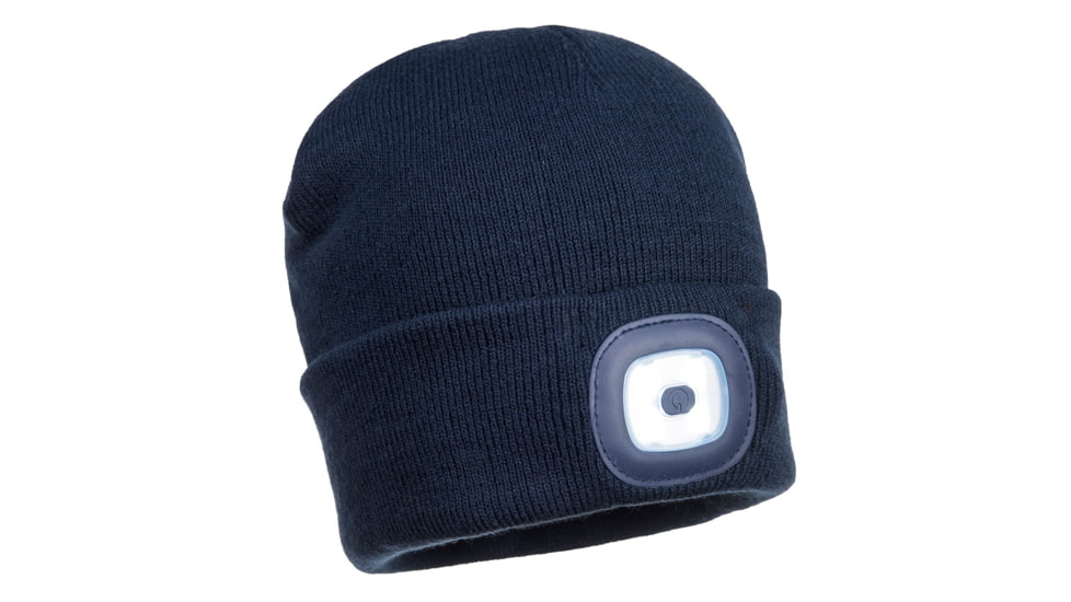 Portwest Rechargeable Twin LED Beanie, Navy, One Size, B028NAR
