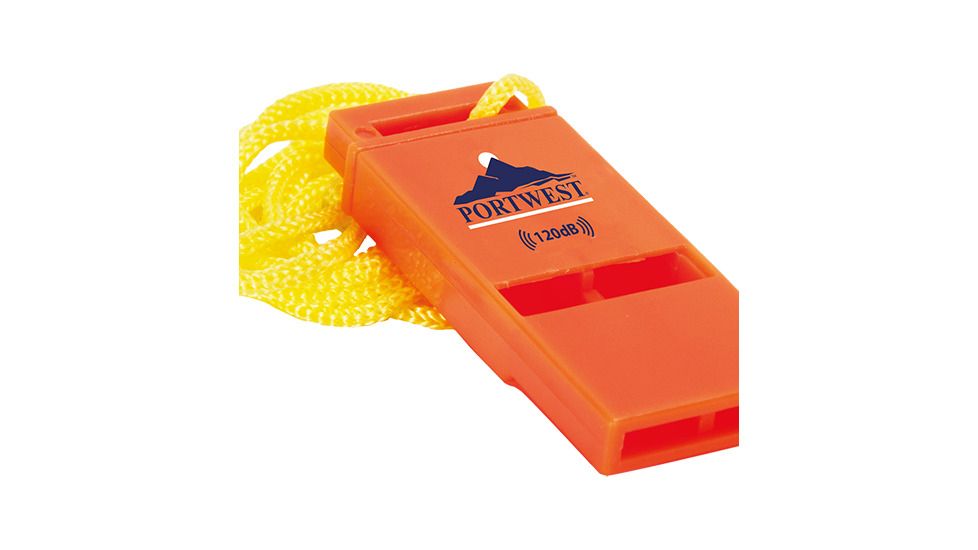 Portwest Slimline Safety Whistle, 120dB, Pack 20, Orange, PA99ORR