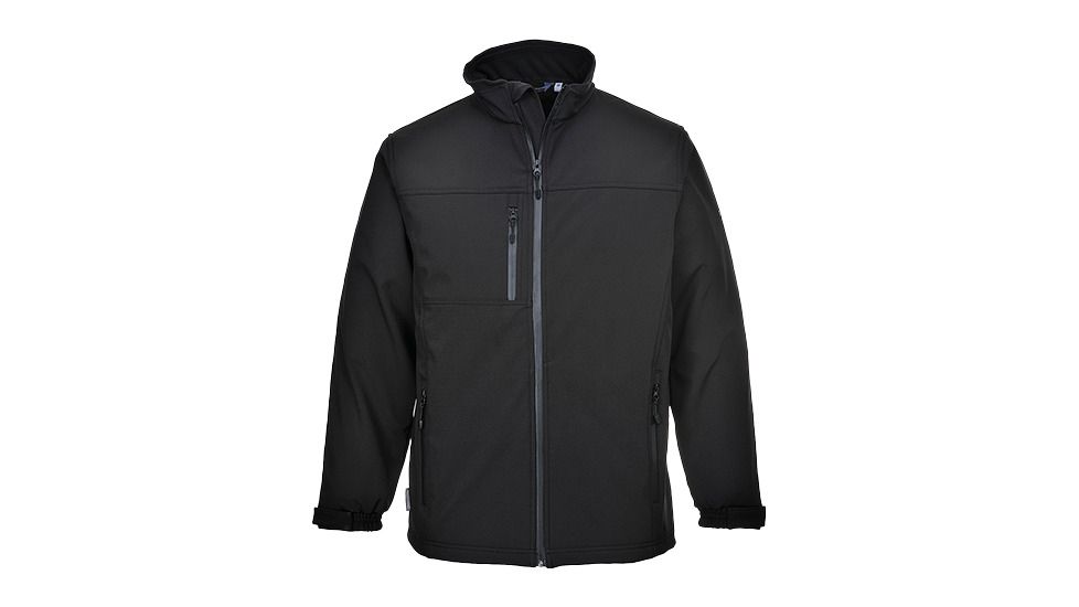 Portwest Softshell Jacket, Black, 4XL, UTK50BKR4XL
