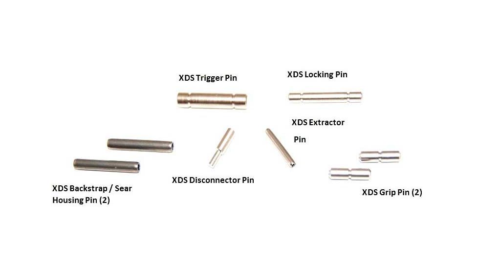 Powder River Precision Stainless Steel Pin Set f/ Springfield XDS&amp; XDSMod2 Models, Stainless Steel, PRP-S030