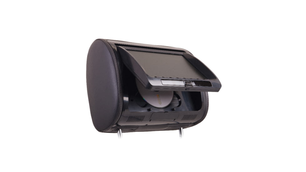 Power Acoustik 7- inch LCD Universal Headrest Monitor with DVD, IR &amp; FM Transmitters &amp; 3 Interchangeable Skins, Black, 7, HDVD-71CC