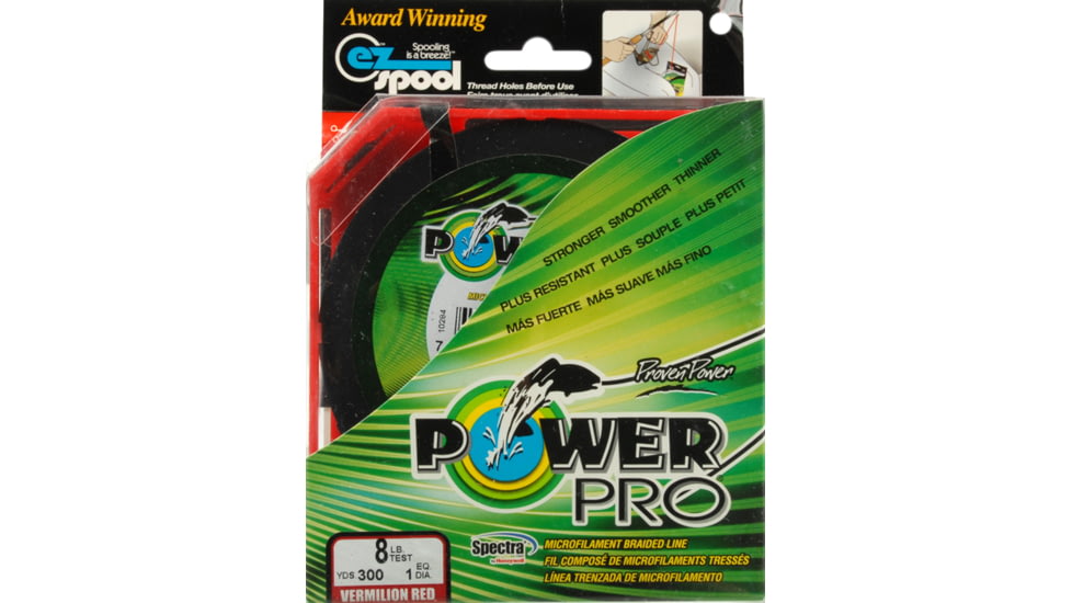 Power Pro Braided Line Vermilion Red 300 yds. - 8 lb. Test, Red 051625