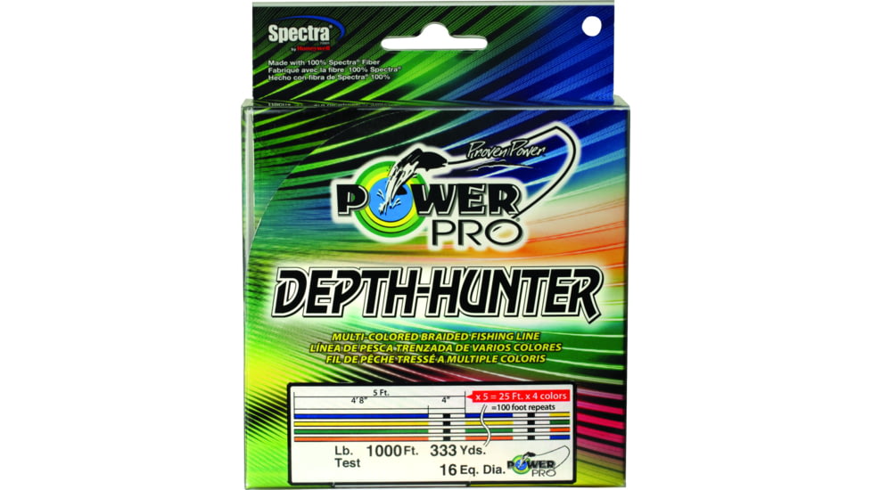 Power Pro Depth-Hunter Braided Fishing Line Metered 40lb 1000ft 333yd Multi-Colored, 21100400333J