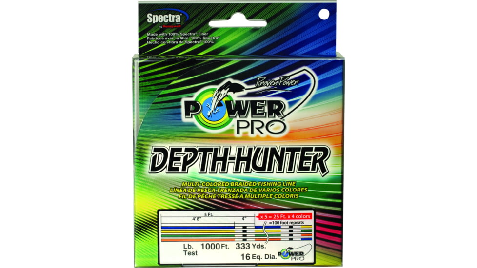 Power Pro Depth-Hunter Braided Fishing Line Metered 80lb 1000ft 333yd Multi-Colored, 21100800333J