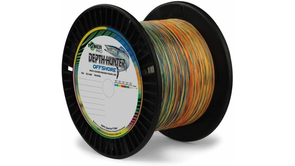 Power Pro Depth Hunter Offshore 80lb 1000yds 5 Colors Every 100ft &amp; Black Mark Every 50ft, 21100801000WHJ