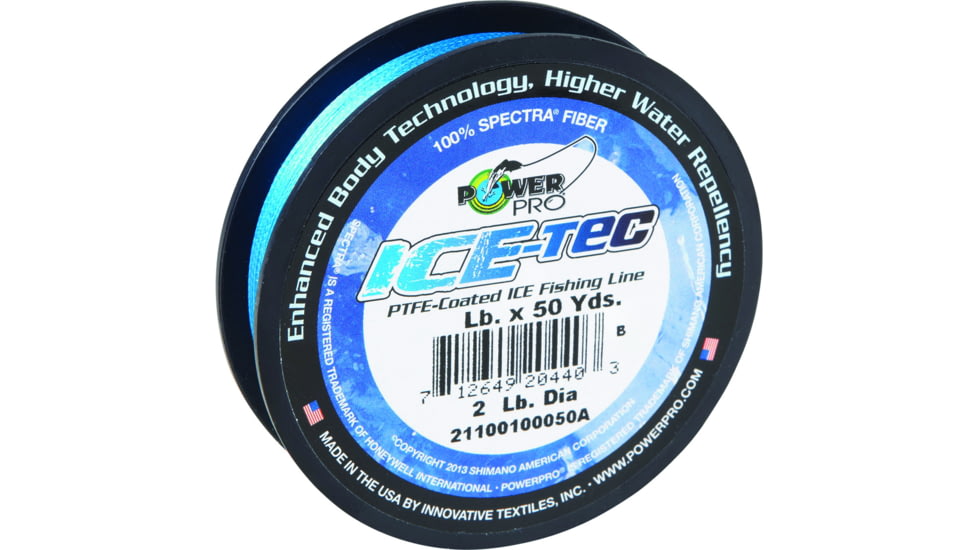 Power Pro Ice-Tec Coated Ice Fishing Line 8lb 50 Yd Ice Blue, 23300080050A