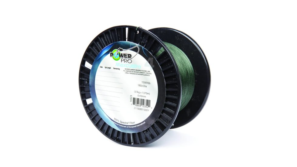 Power Pro MaxCuatro Spectra HT Braided Fishing Line 100lb 1500yd Moss Green, 33401001500E