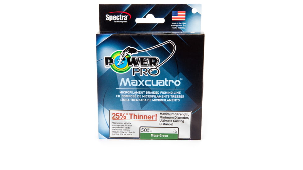 Power Pro MaxCuatro Spectra HT Braided Fishing Line 20lb 500yd Moss Green, 33400200500E