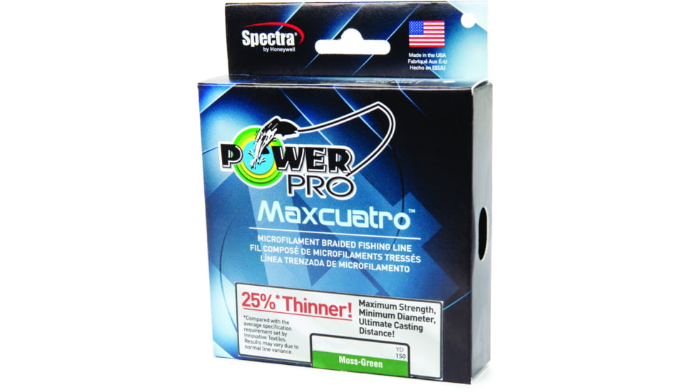 Power Pro MaxCuatro Spectra HT Braided Fishing Line 50lb 150yd Moss Green, 33400500150E