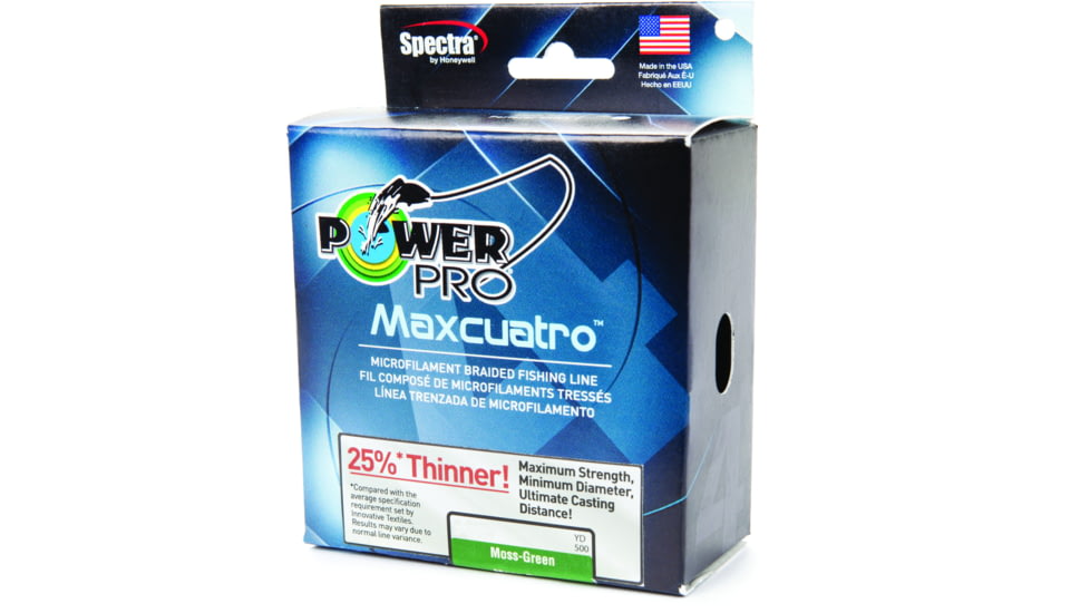 Power Pro MaxCuatro Spectra HT Braided Fishing Line 50lb 500yd Moss Green, 33400500500E