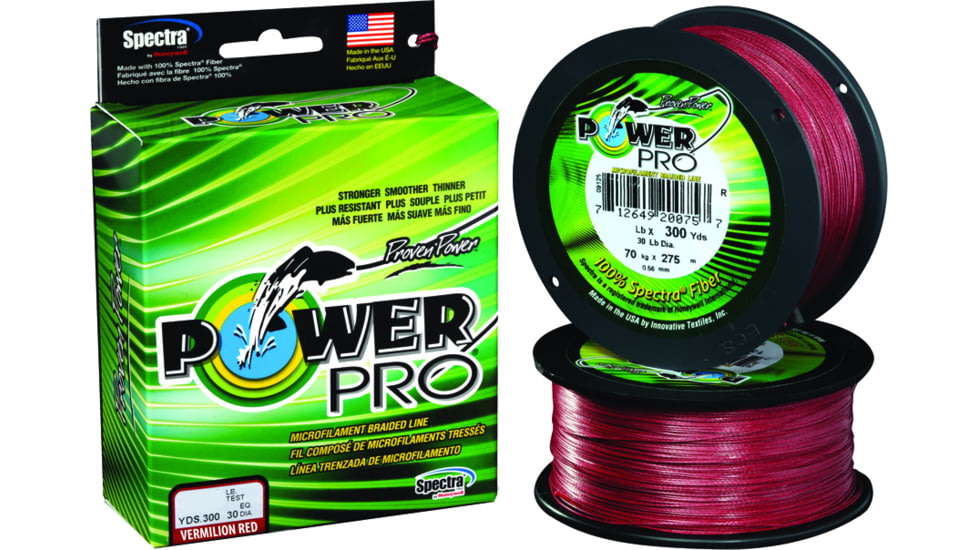 Power Pro Spectra Braided Fishing Line 100lb 300yd Vermillion Red, 21101000300V