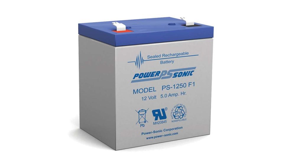 Power Sonic 12 Volt 5Ah SLA Battery w/ F1 Terminal, Blue/Gray PS1250F1