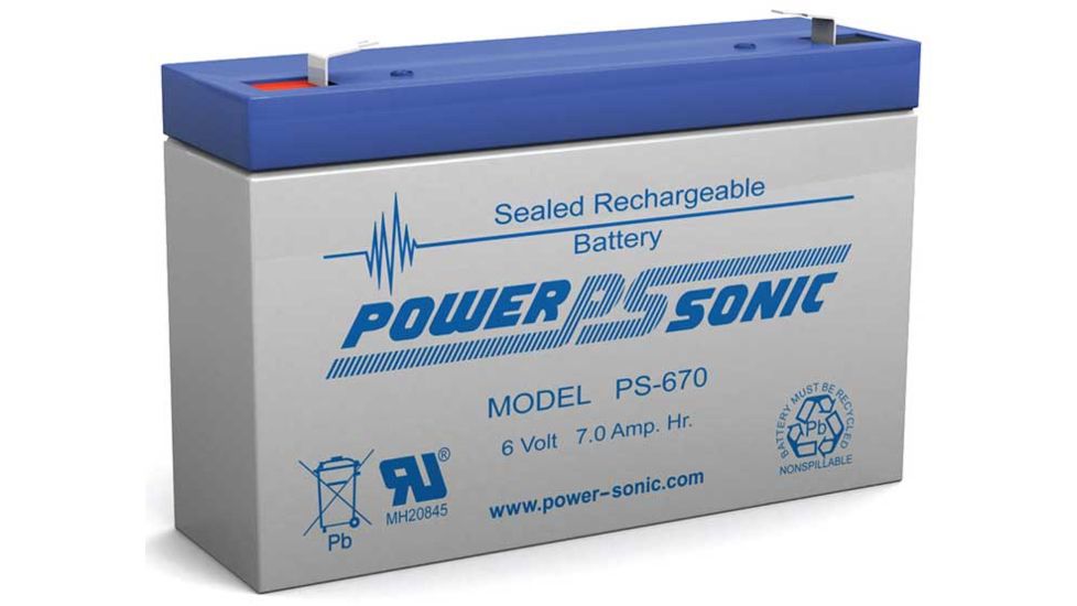Power Sonic PS670F1 6V 7Ah Sealed Lead Acid Battery, Blue/Gray PS670