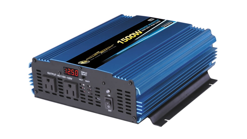 Powerbright 12-Volt Modified Sine Wave Inverter, Black/Blue, 1,500 Watts, PW1500-12