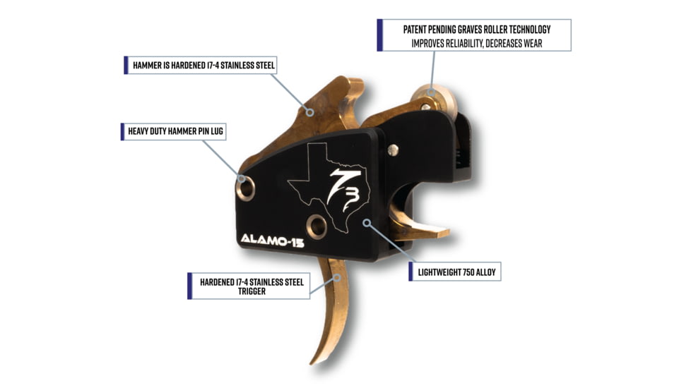 Powered by Graves ALAMO-15 Positive Displacement AR Trigger, Black, 697273165750