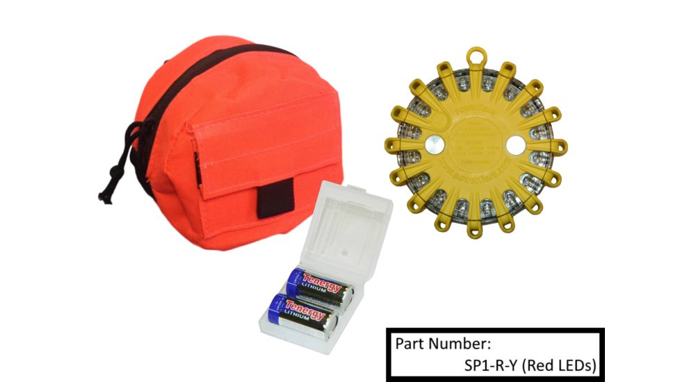 Powerflare 1-Pack PowerFlare Soft Pack, Red/Blue LEDs, Tan Shell SP1-RB-T