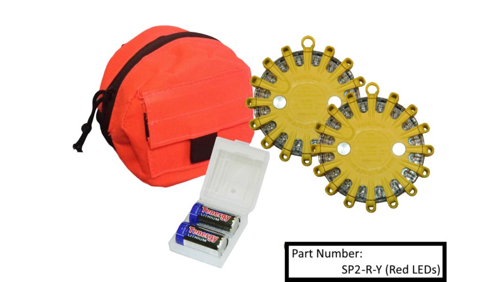 Powerflare 2-Pack PowerFlare Soft Pack, Magnetic, Red/Blue LEDs, Tan Shell SP2M-RB-T