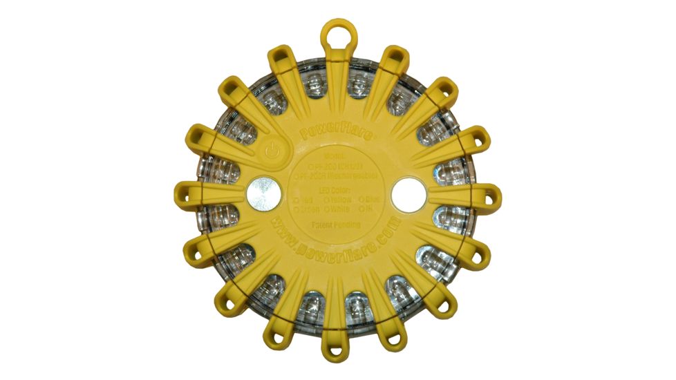 Powerflare Rechargeable PF200 Safety Light w/ CR123 Battery, Amber LED, Yellow Shell PF210R-A-Y