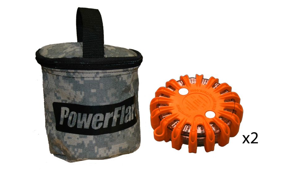 Powerflare PF-200 Softpack,  2 Safety Lights,Infrared LED,ACU Bag,2 Batteries, Orange Shell SP2ACU-I-O