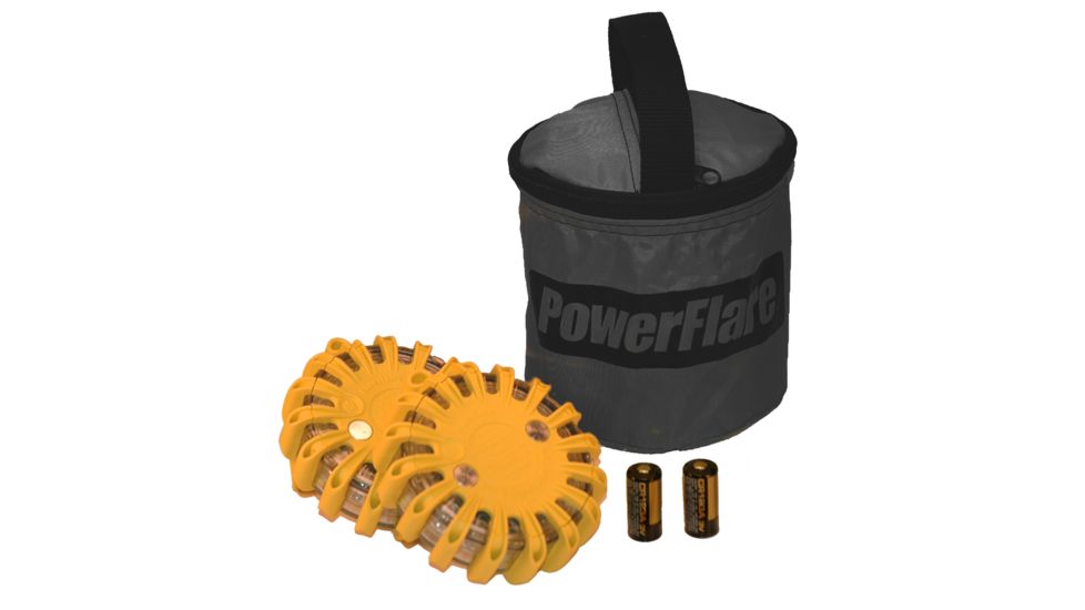 Powerflare PF-200 Softpack,  2 Safety Lights,Infrared LED,Black Bag,2 Batteries, Orange Shell SP2BK-I-O