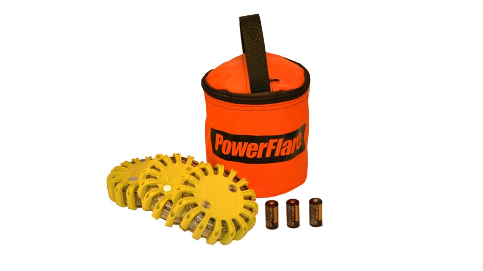 Powerflare PF-200 Softpack,  3 Safety Lights,Infrared LED,Orange Bag,3 Batteries, Yellow Shell SP3O-I-Y
