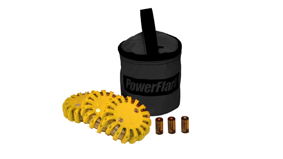 Powerflare PF-200 Softpack,  3 Safety Lights,Infrared LED,Black Bag,3 Batteries, Yellow Shell SP3BK-I-Y
