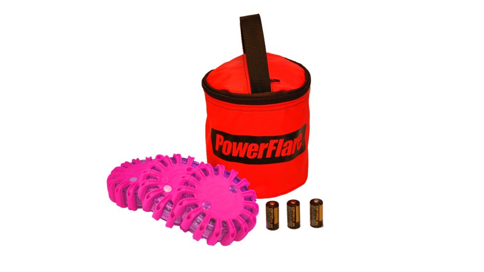 Powerflare PF-200 Softpack,  3 Safety Lights,Infrared LED,Red Bag,3 Batteries, Hot Pink Shell SP3R-I-HP