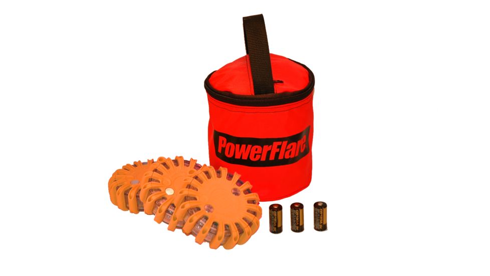 Powerflare PF-200 Softpack,  3 Safety Lights,Infrared LED,Red Bag,3 Batteries, Orange Shell SP3R-I-O
