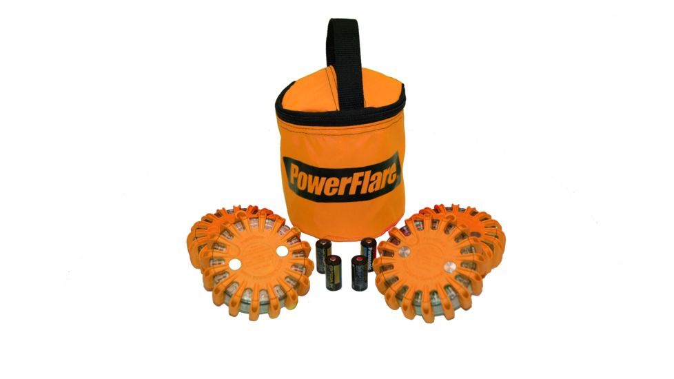 Powerflare PF-200 Softpack,  4 Safety Lights,Amber LED,Orange Bag,6 Batteries, Orange Shell SP6O-A-O