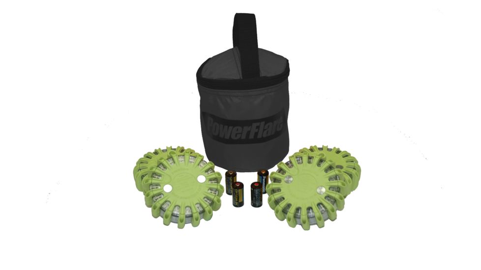 Powerflare PF-200 Softpack,  4 Safety Lights,Amber LED,Black Bag,6 Batteries, Olive Drab Shell SP6BK-A-OD