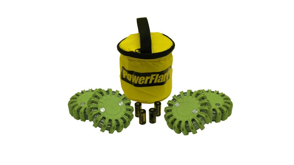 Powerflare PF-200 Softpack,  4 Safety Lights,Amber LED,Yellow Bag,6 Batteries, Olive Drab Shell SP6Y-A-OD
