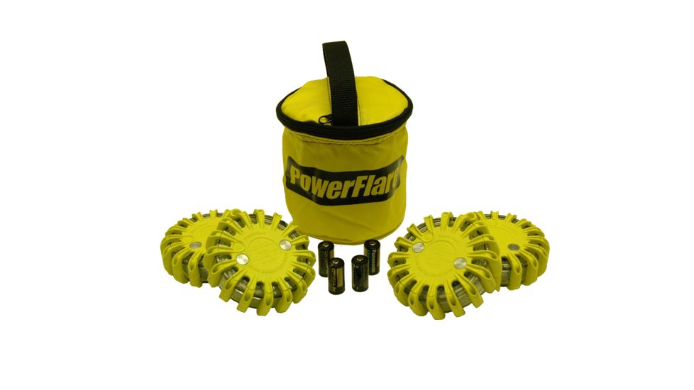 Powerflare PF-200 Softpack,  4 Safety Lights,Amber LED,Yellow Bag,6 Batteries, Yellow Shell SP6Y-A-Y