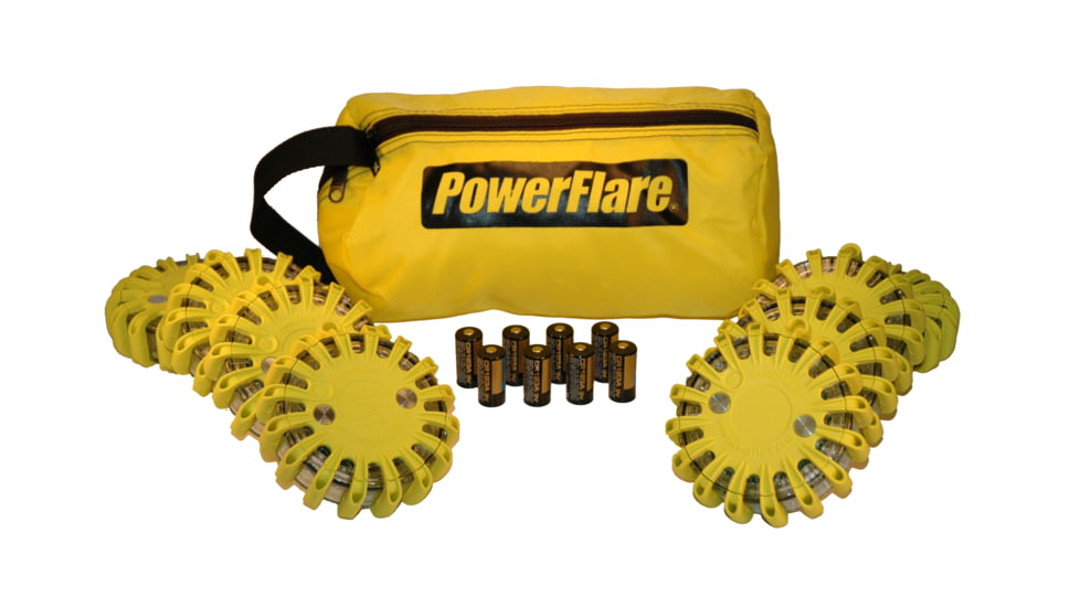 Powerflare PF-200 Softpack,  8 Safety Lights,Amber LED,Yellow Bag,8 Batteries, Yellow Shell SP8Y-A-Y