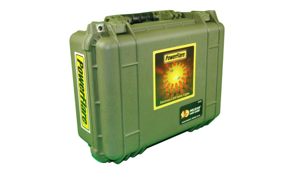 Powerflare PF-200 Incident Command Pack - 24 Lights,Infrared LED,Orange Case, 24 Batteries, Olive Drab Shell PFPACK24O-I-OD