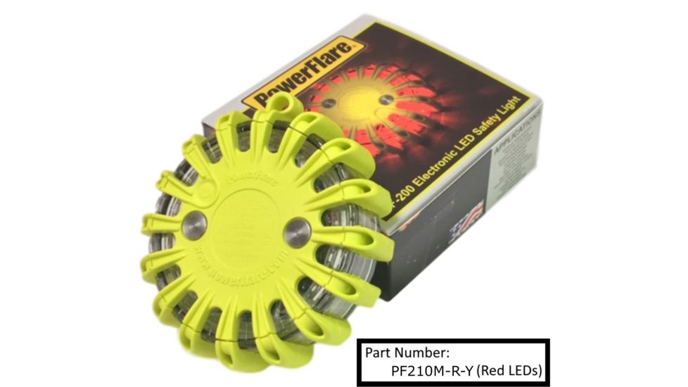 Powerflare Safety Light, Individual, Magnetic, Red/Blue LEDs, Tan Shell PF210M-RB-T
