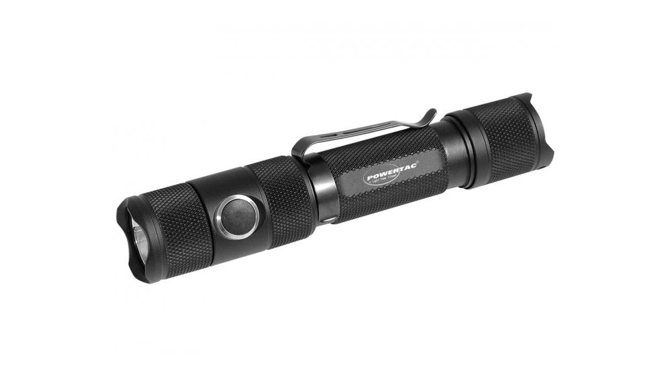 PowerTac E5R Rechargeable LED Flashlight - 1,000 Lumens, Black, POWERTAC-E5R
